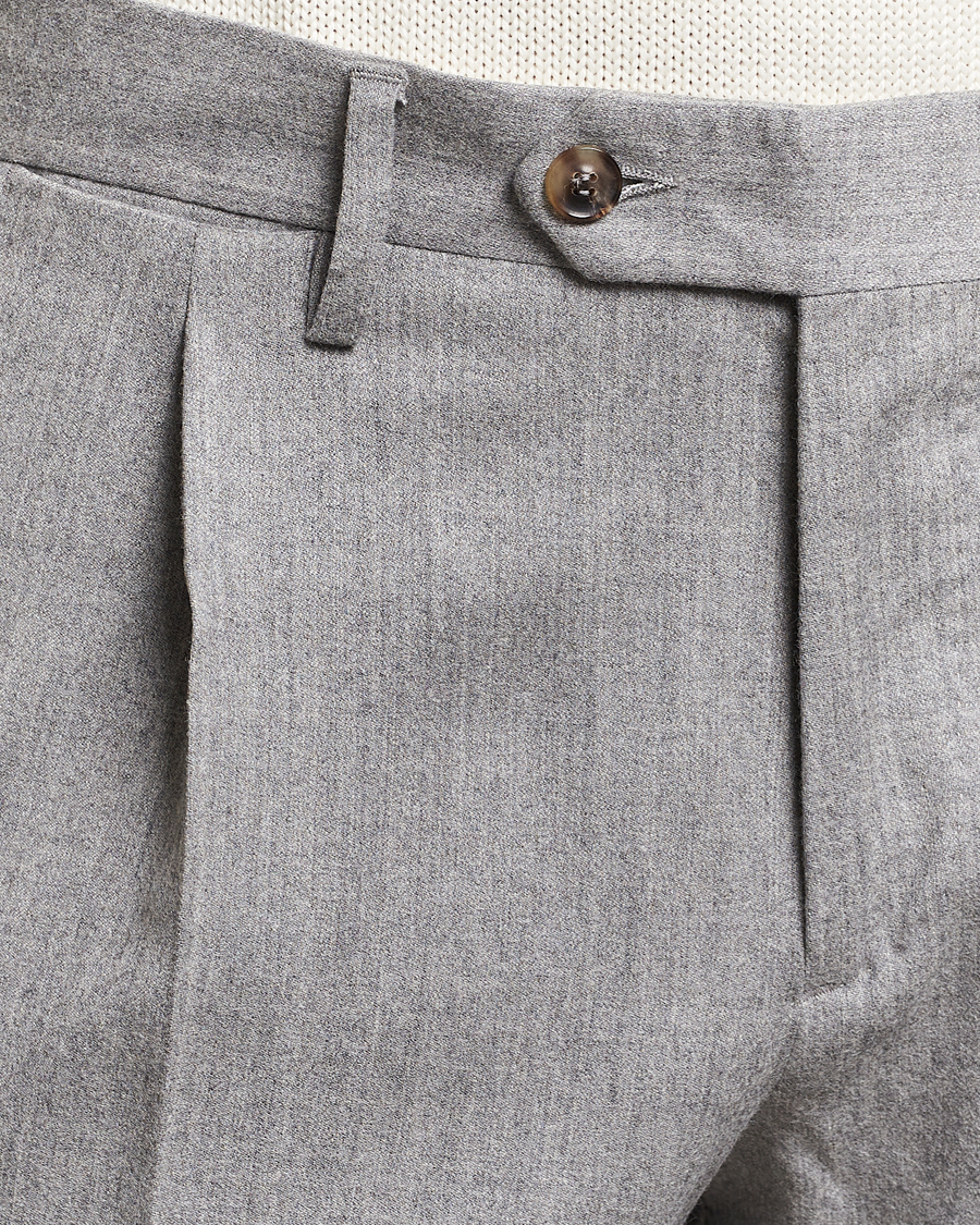 Herre | Bukser | Lardini | Wool/Cashmere One Pleat Trousers Light Grey