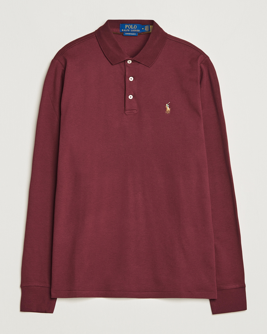 Herre | Trøjer | Polo Ralph Lauren | Luxury Pima Cotton Long Sleeve Polo Harvard Wine