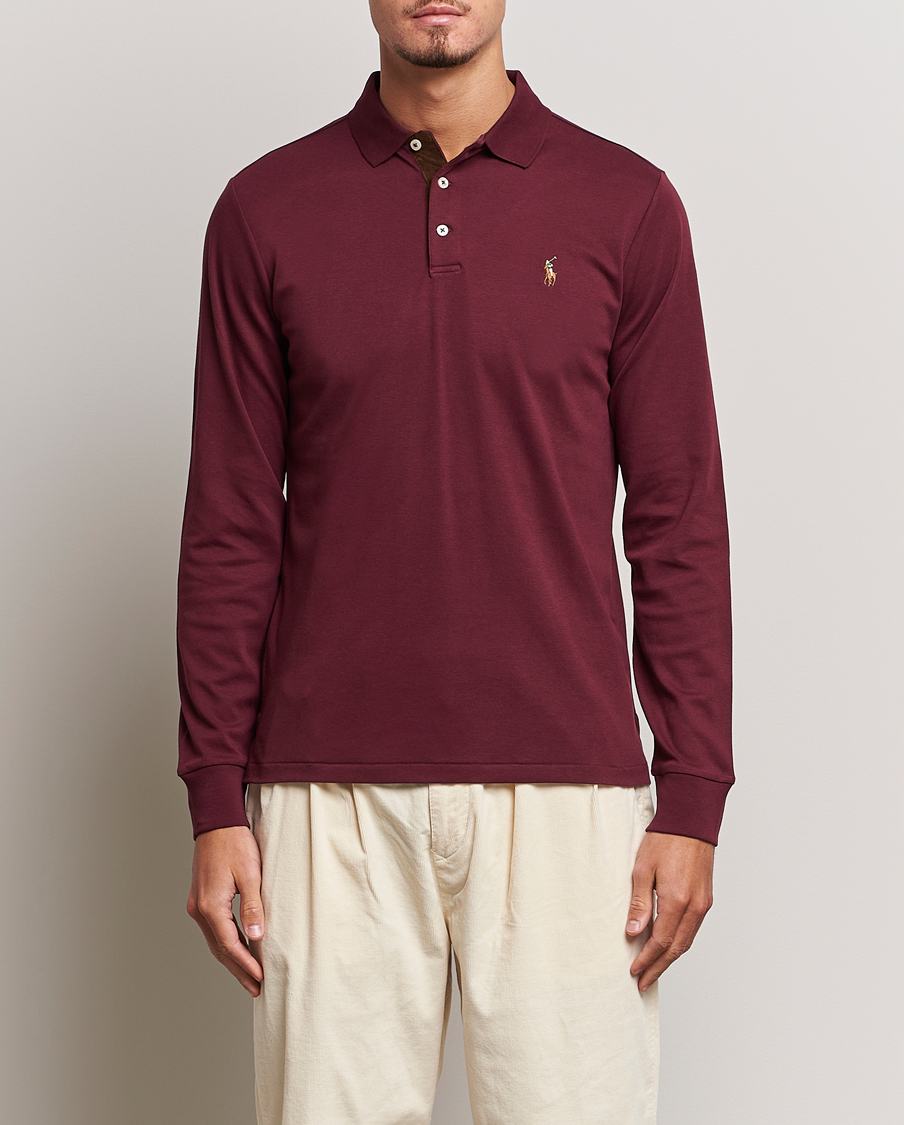 Herre | Trøjer | Polo Ralph Lauren | Luxury Pima Cotton Long Sleeve Polo Harvard Wine