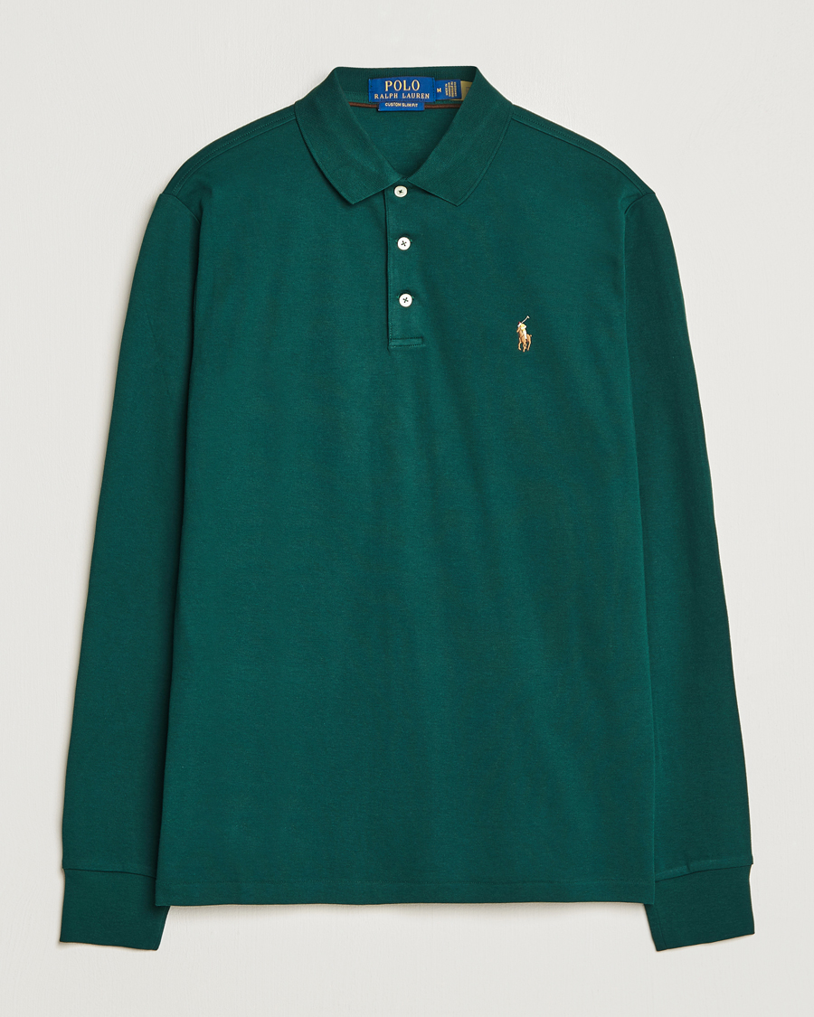 Herre | Trøjer | Polo Ralph Lauren | Luxury Pima Cotton Long Sleeve Polo Hunt Club Green
