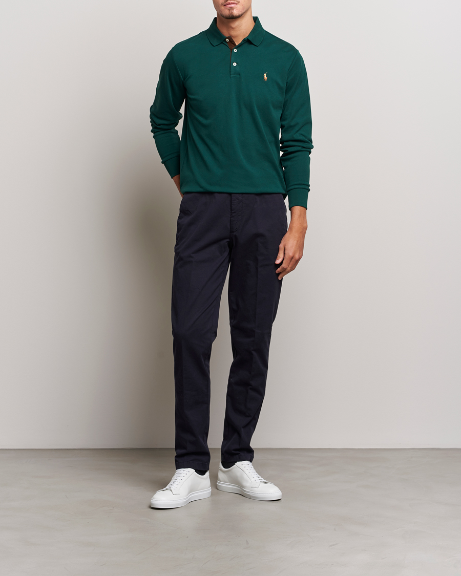 Herre | Trøjer | Polo Ralph Lauren | Luxury Pima Cotton Long Sleeve Polo Hunt Club Green