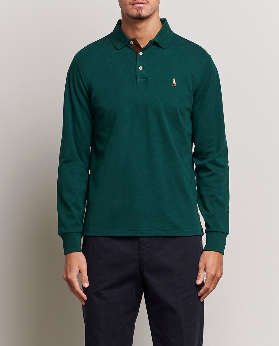 Herre | Langærmede polotrøjer | Polo Ralph Lauren | Luxury Pima Cotton Long Sleeve Polo Hunt Club Green