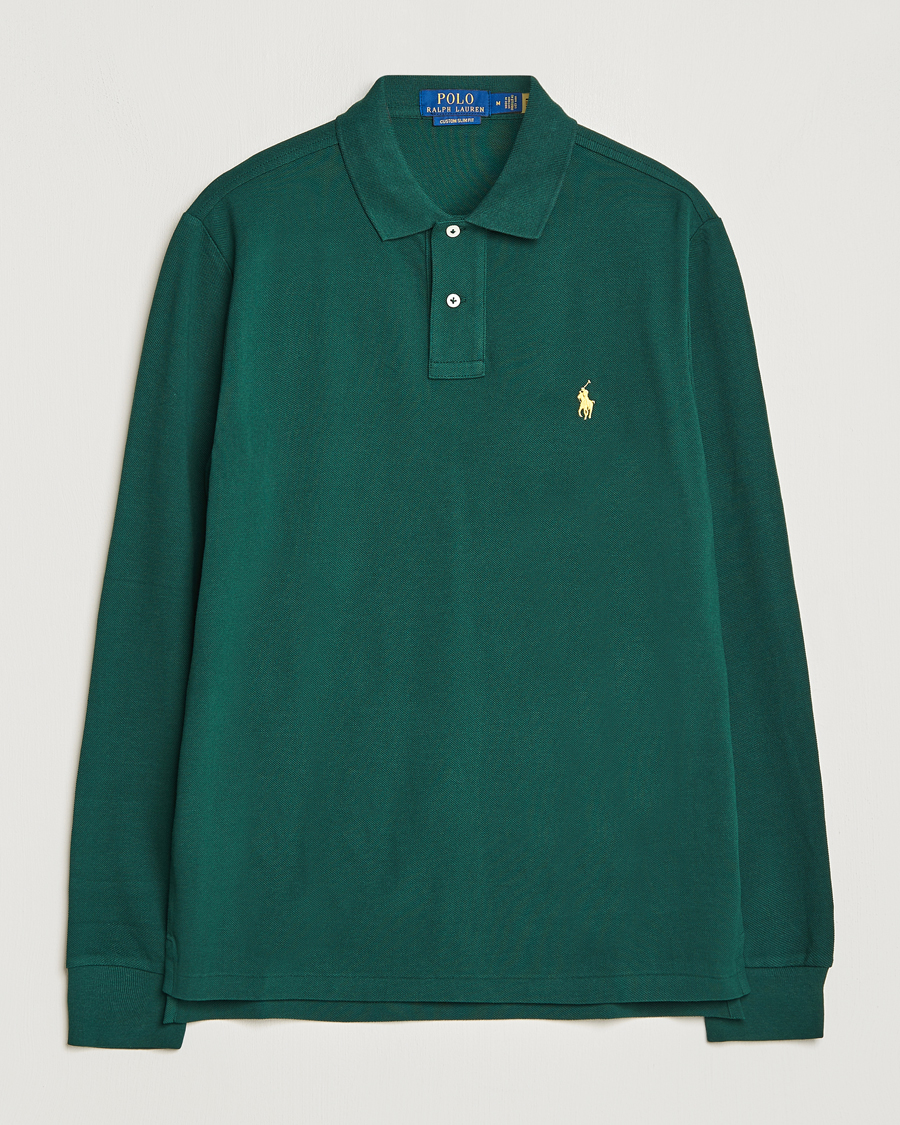 Herre | Trøjer | Polo Ralph Lauren | Custom Slim Fit Long Sleeve Polo Hunt Club Green