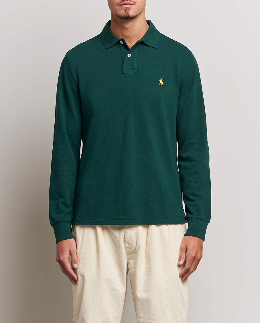 Herre | Trøjer | Polo Ralph Lauren | Custom Slim Fit Long Sleeve Polo Hunt Club Green