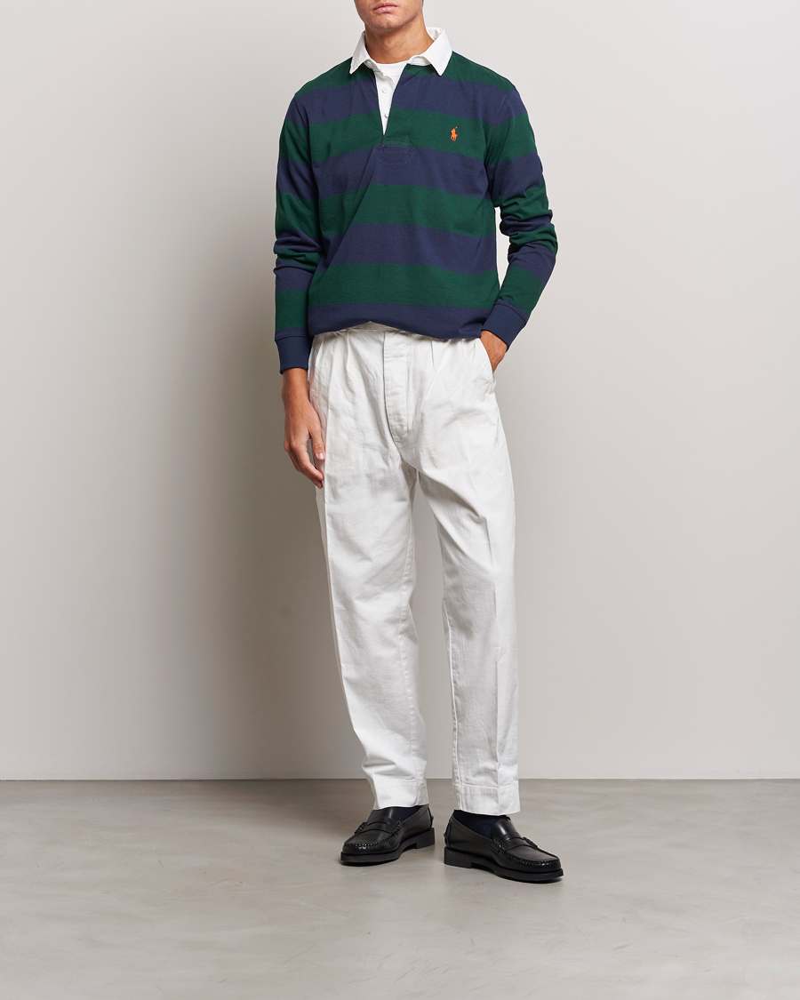 Herre | Trøjer | Polo Ralph Lauren | Jersey Striped Rugger Navy/Green