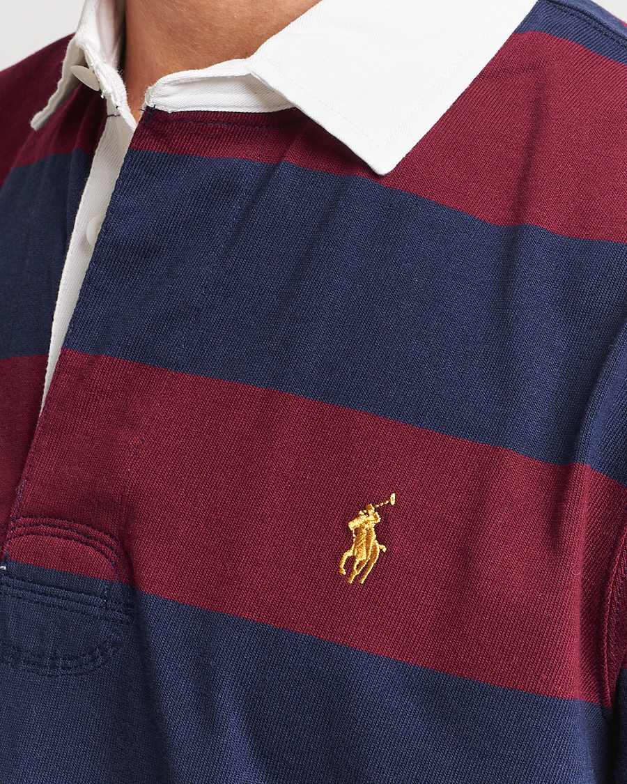 Herre | Trøjer | Polo Ralph Lauren | Jersey Striped Rugger Navy/Wine