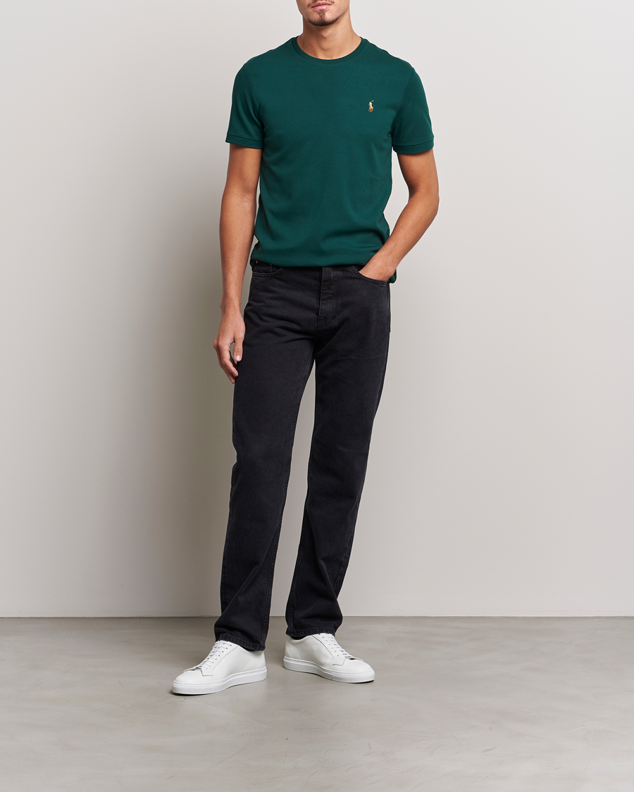 Herre | T-Shirts | Polo Ralph Lauren | Luxury Pima Cotton Crew Neck T-Shirt Hunt Club Green