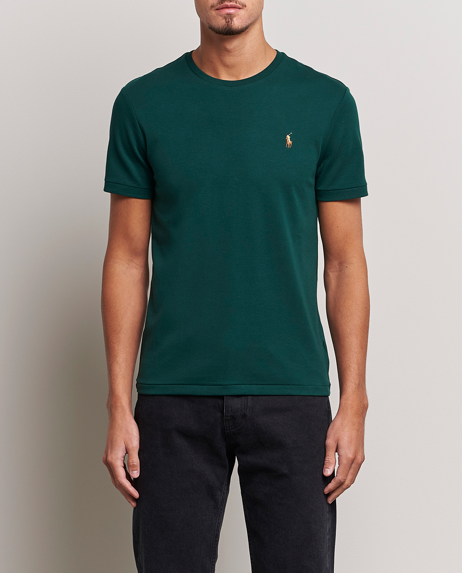 Herre | T-Shirts | Polo Ralph Lauren | Luxury Pima Cotton Crew Neck T-Shirt Hunt Club Green