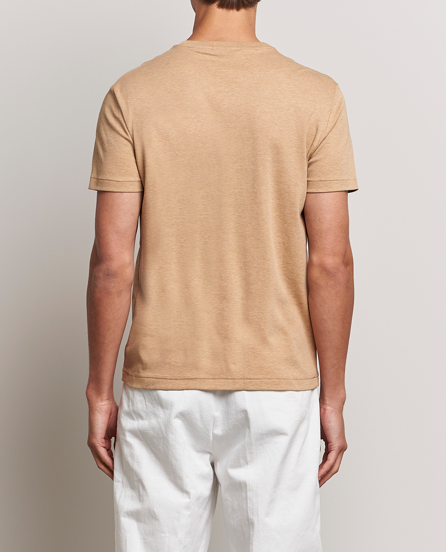 Herre | T-Shirts | Polo Ralph Lauren | Luxury Pima Cotton Crew Neck T-Shirt Camel Heather