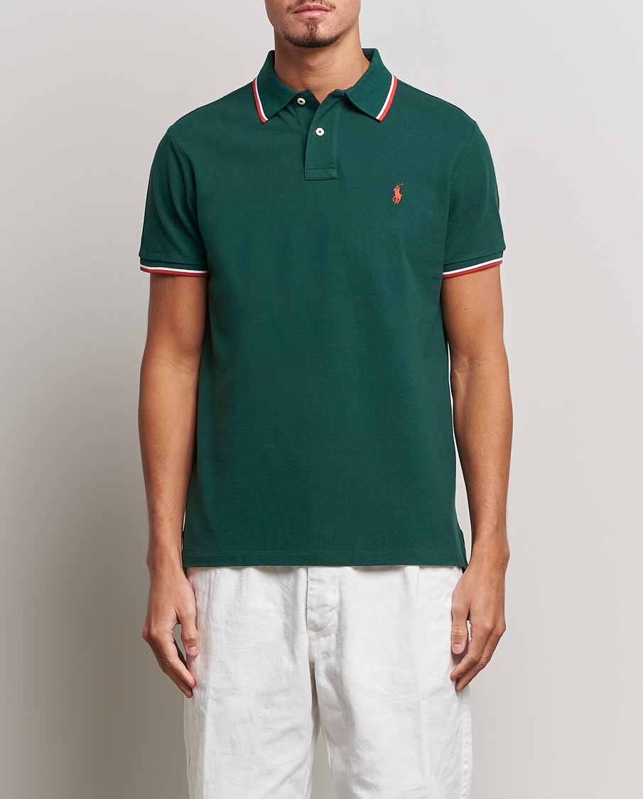 Herre | Polotrøjer | Polo Ralph Lauren | Custom Slim Fit Piped Polo Hunt Club Green