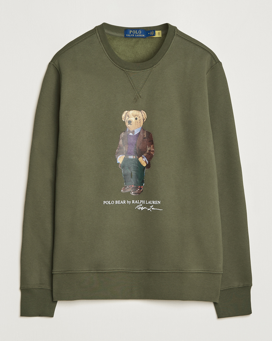 Herre | Trøjer | Polo Ralph Lauren | Printed Denim Bear Sweatshirt Expedition Olive