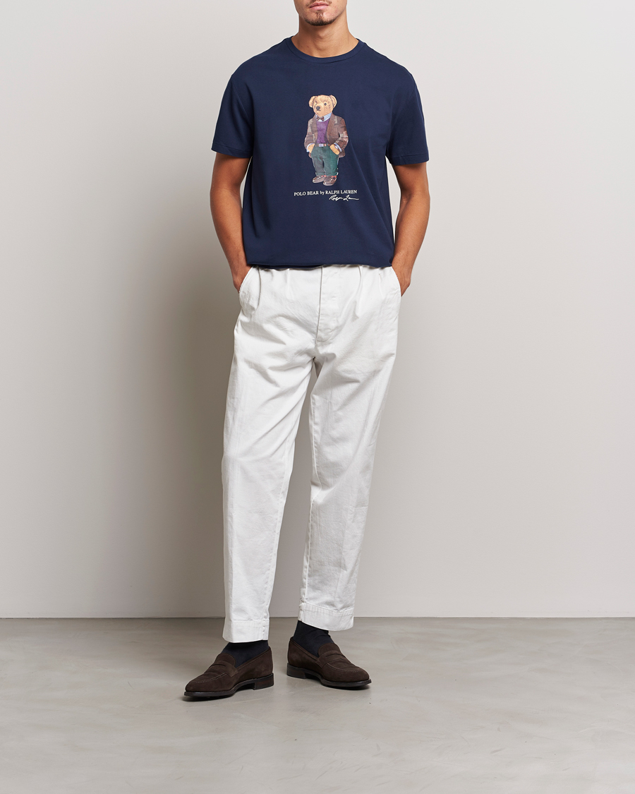 Herre | T-Shirts | Polo Ralph Lauren | Printed Heritage Bear T-Shirt Cruise Navy