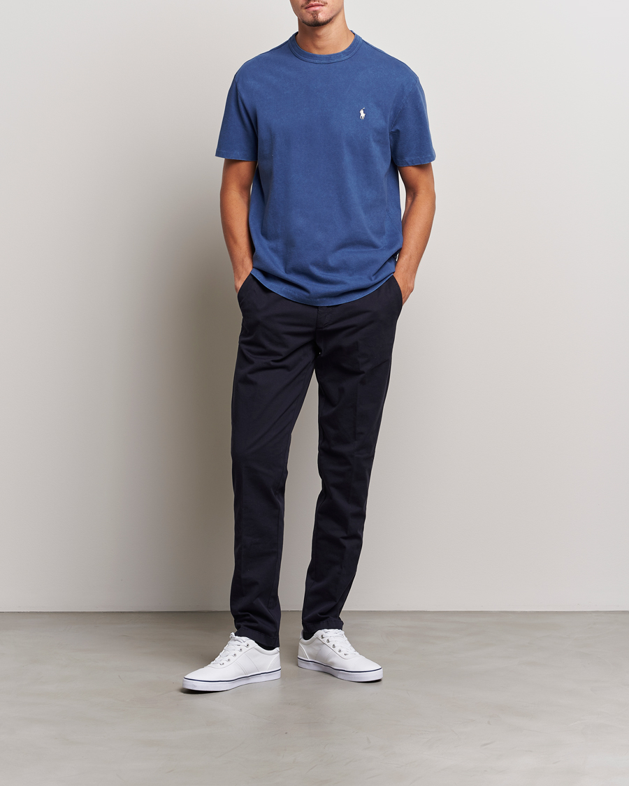 Herre | T-Shirts | Polo Ralph Lauren | Loopback Crew Neck T-Shirt Light Navy