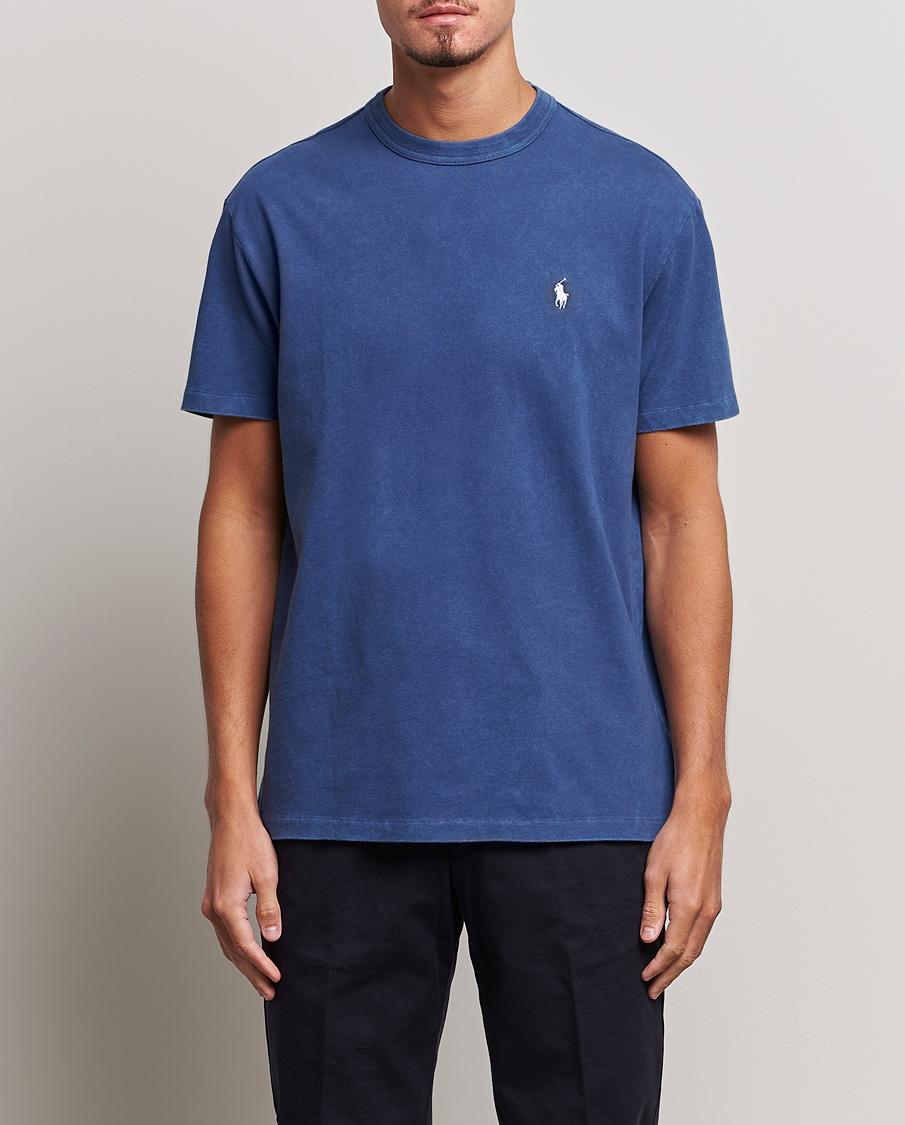 Herre | T-Shirts | Polo Ralph Lauren | Loopback Crew Neck T-Shirt Light Navy