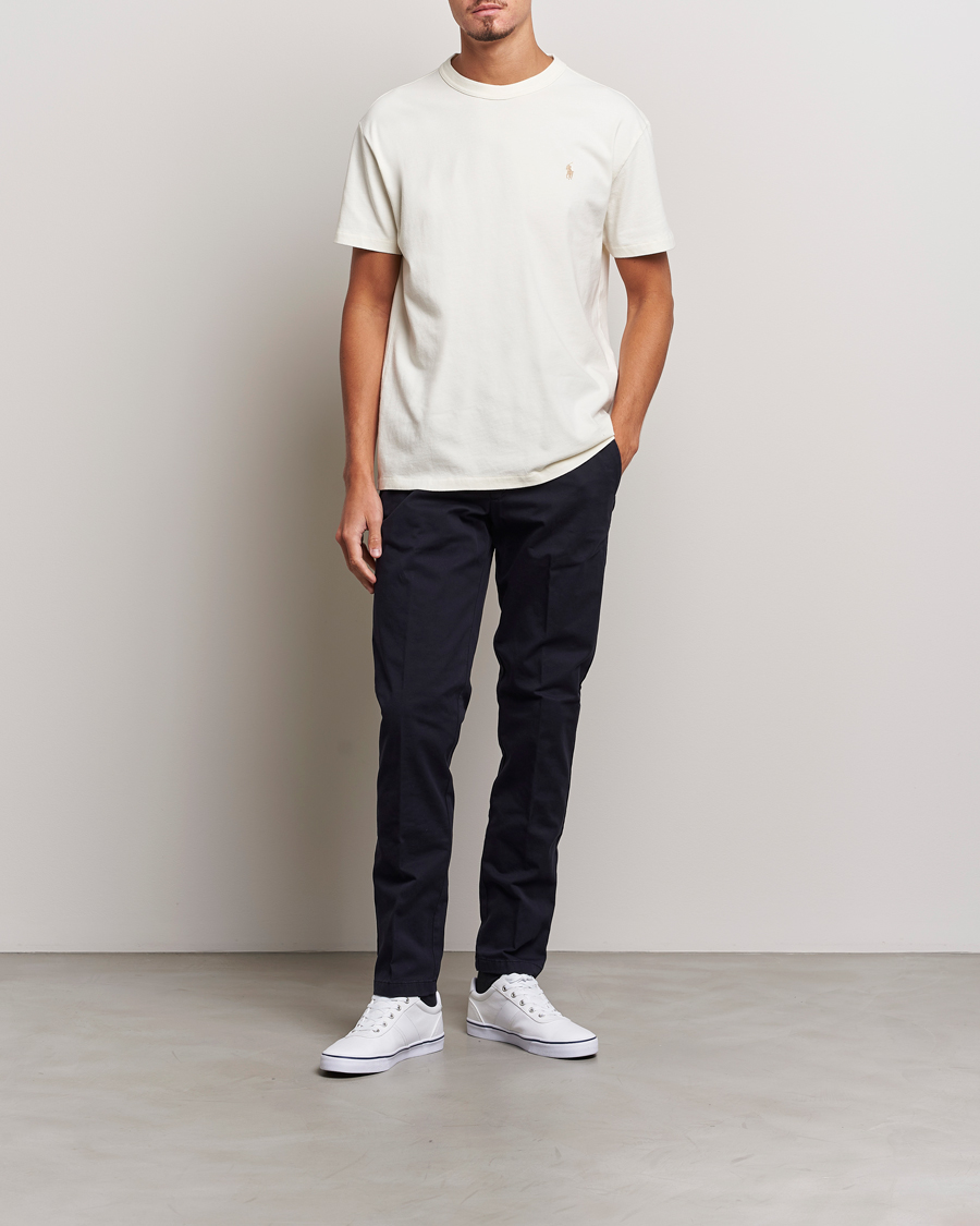 Herre | T-Shirts | Polo Ralph Lauren | Loopback Crew Neck T-Shirt Clubhouse Cream