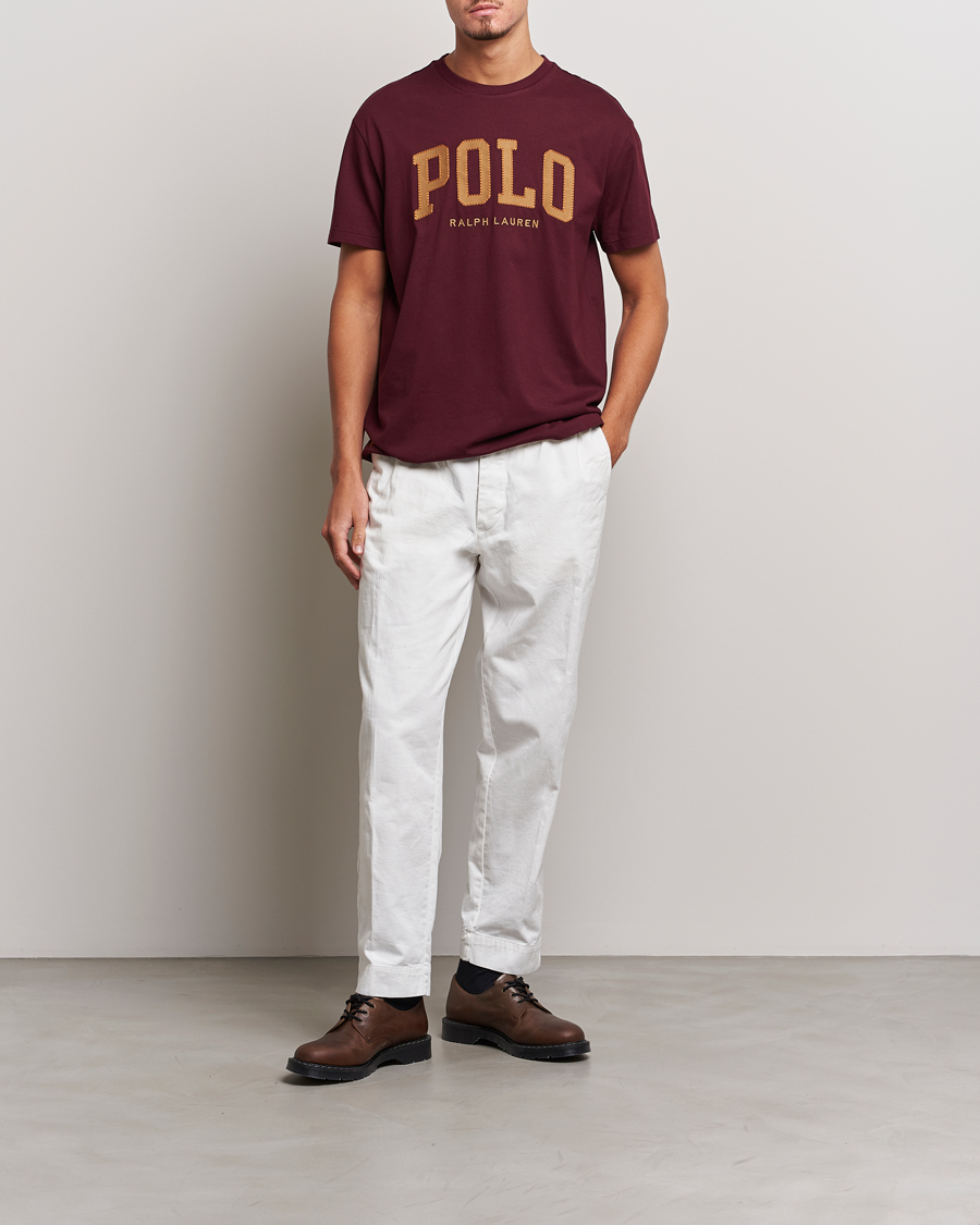 Herre | T-Shirts | Polo Ralph Lauren | Logo Crew Neck T-Shirt Harvard Wine