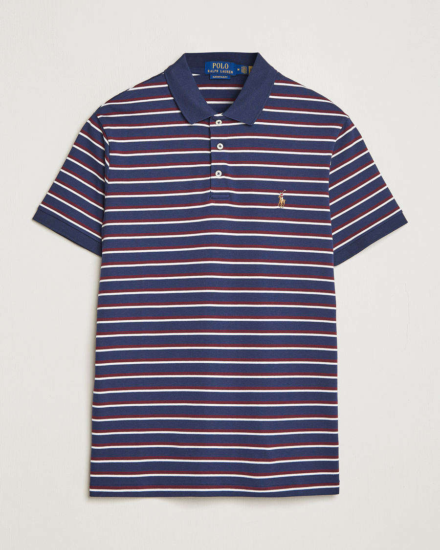 Herre | Polotrøjer | Polo Ralph Lauren | Luxury Pima Cotton Striped Polo French Navy/White