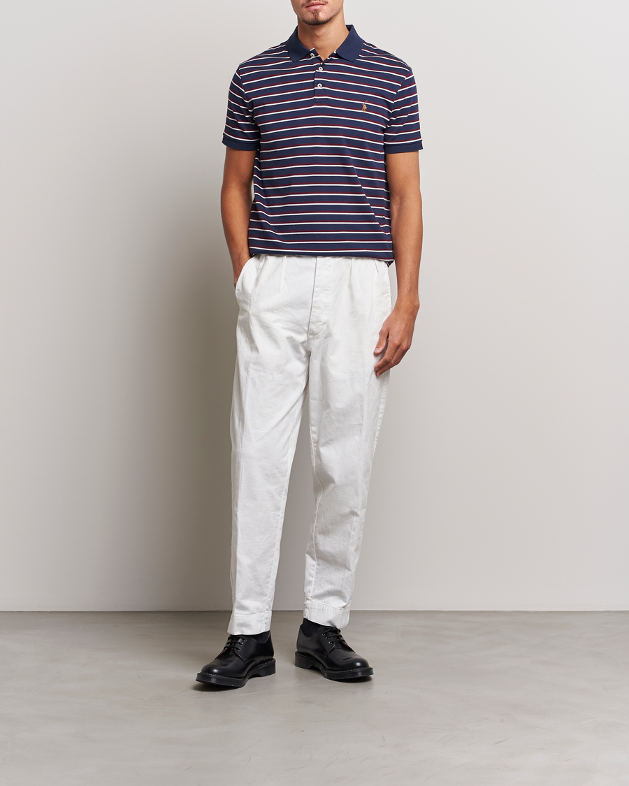 Herre | Polotrøjer | Polo Ralph Lauren | Luxury Pima Cotton Striped Polo French Navy/White