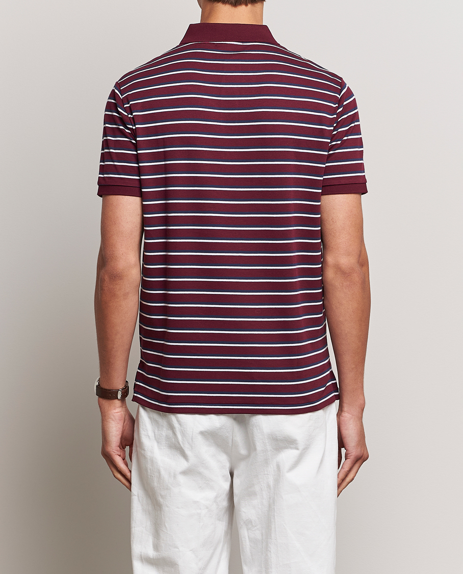 Herre | Polotrøjer | Polo Ralph Lauren | Luxury Pima Cotton Striped Polo Harvard Wine/White