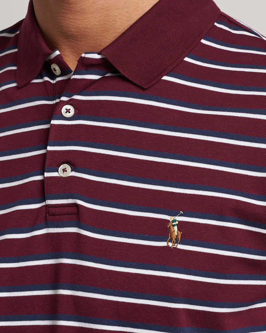 Herre | Polotrøjer | Polo Ralph Lauren | Luxury Pima Cotton Striped Polo Harvard Wine/White