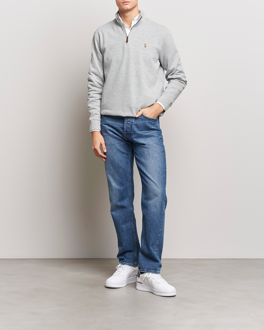 Herre | Trøjer | Polo Ralph Lauren | Double Knit Jaquard Half Zip Sweater Andover Heather