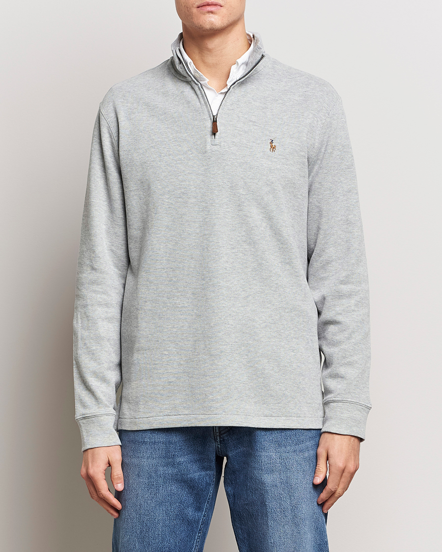 Herre | Trøjer | Polo Ralph Lauren | Double Knit Jaquard Half Zip Sweater Andover Heather