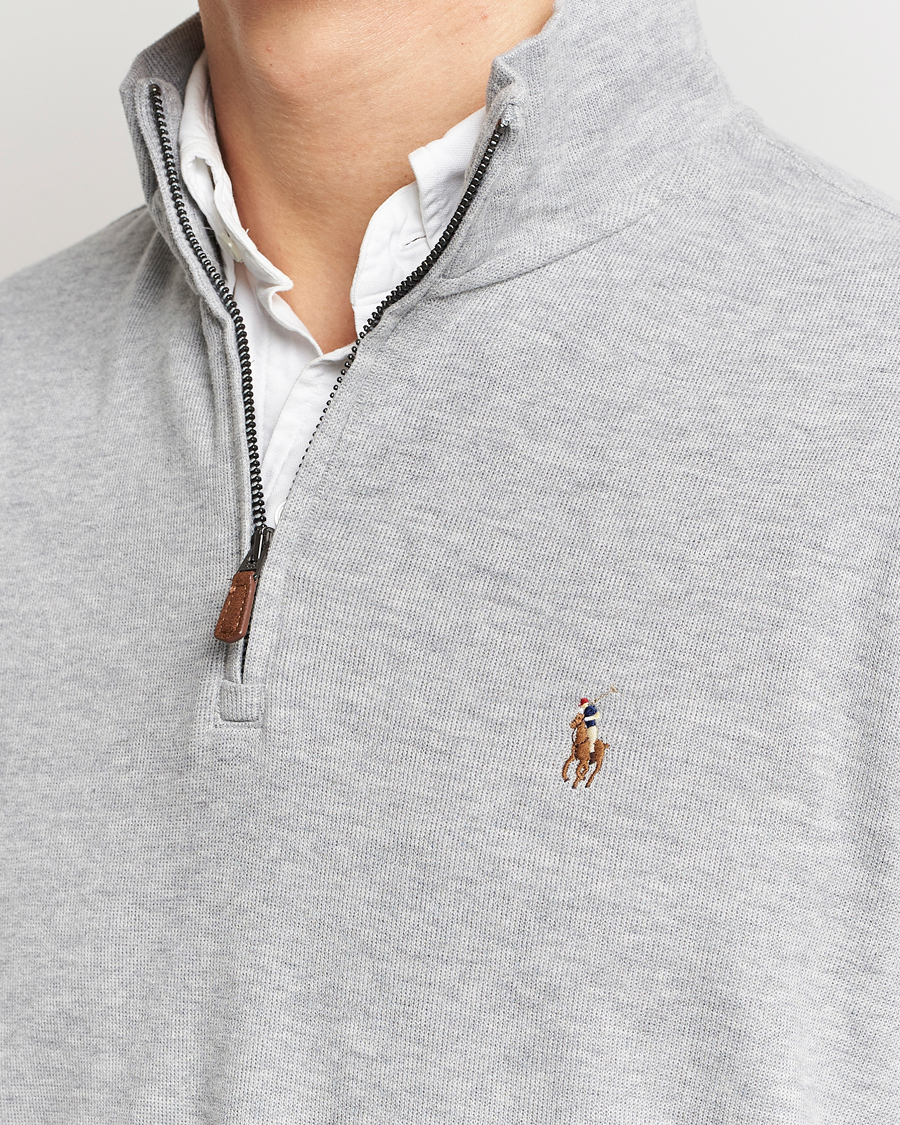 Herre | Trøjer | Polo Ralph Lauren | Double Knit Jaquard Half Zip Sweater Andover Heather