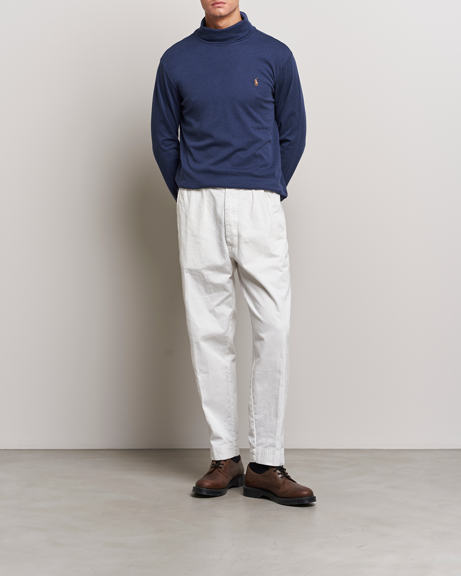 Herre | Trøjer | Polo Ralph Lauren | Luxury Pima Cotton Rollneck Spring Navy Heather