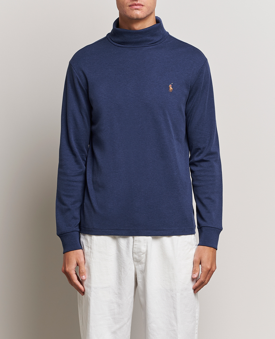 Herre | Trøjer | Polo Ralph Lauren | Luxury Pima Cotton Rollneck Spring Navy Heather
