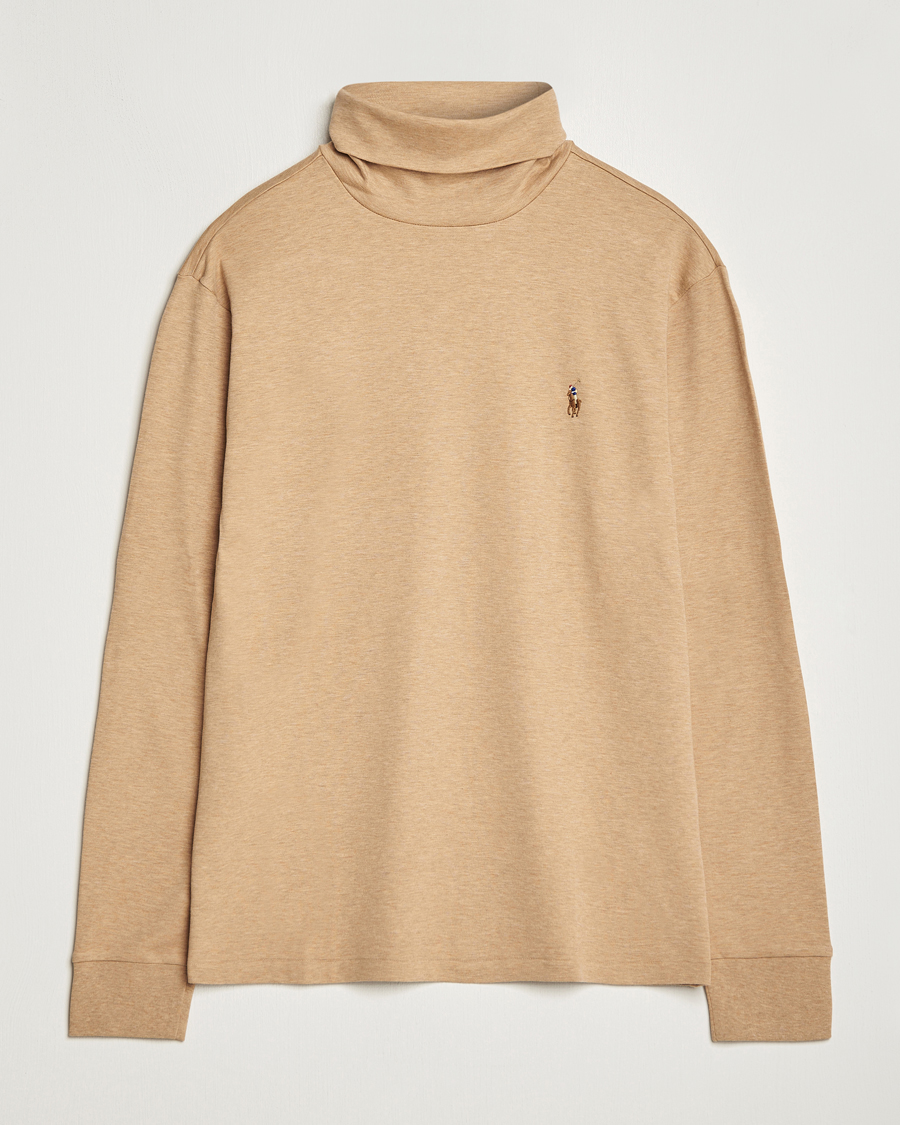 Herre | Trøjer | Polo Ralph Lauren | Luxury Pima Cotton Rollneck Camel Heather