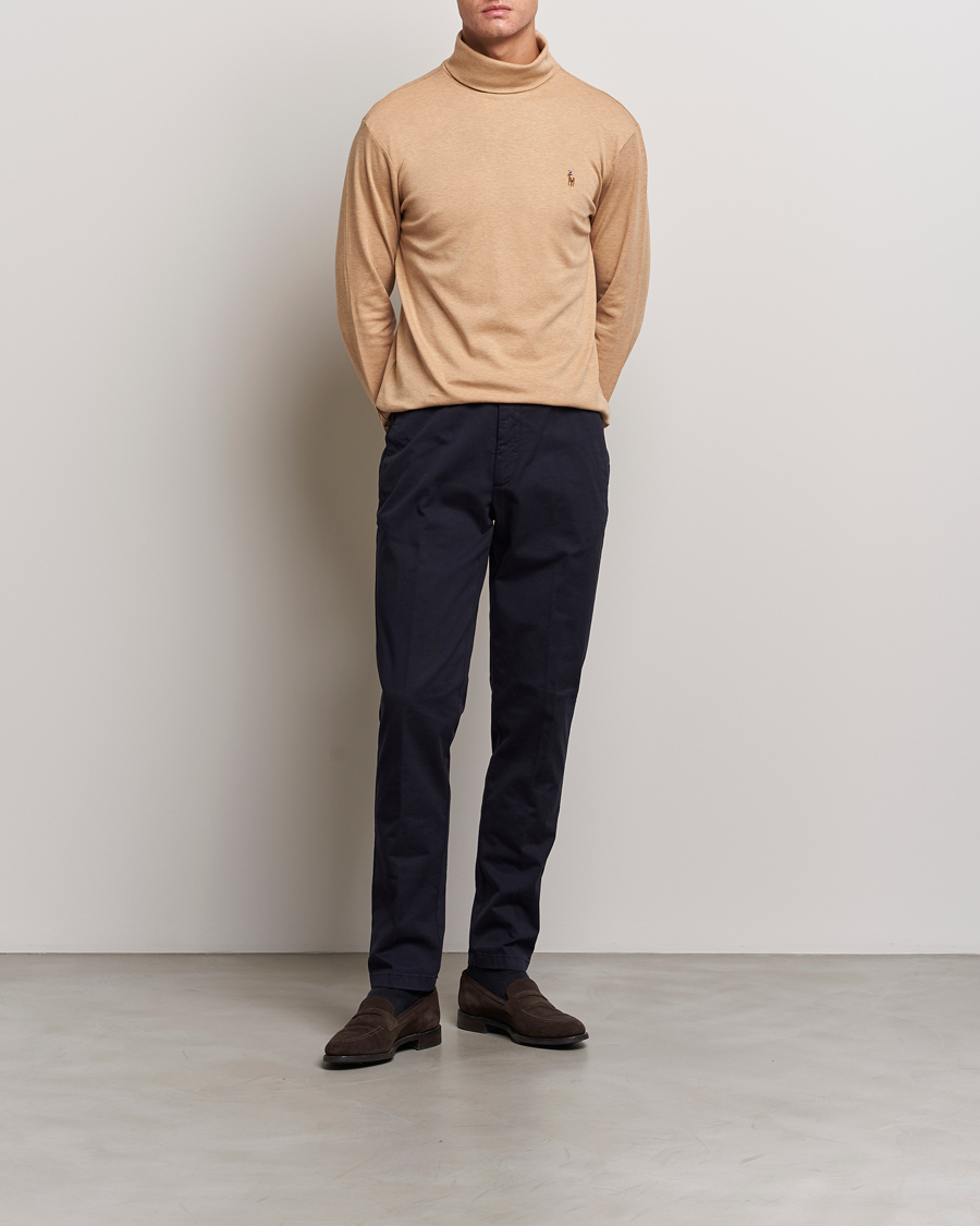 Herre | Trøjer | Polo Ralph Lauren | Luxury Pima Cotton Rollneck Camel Heather
