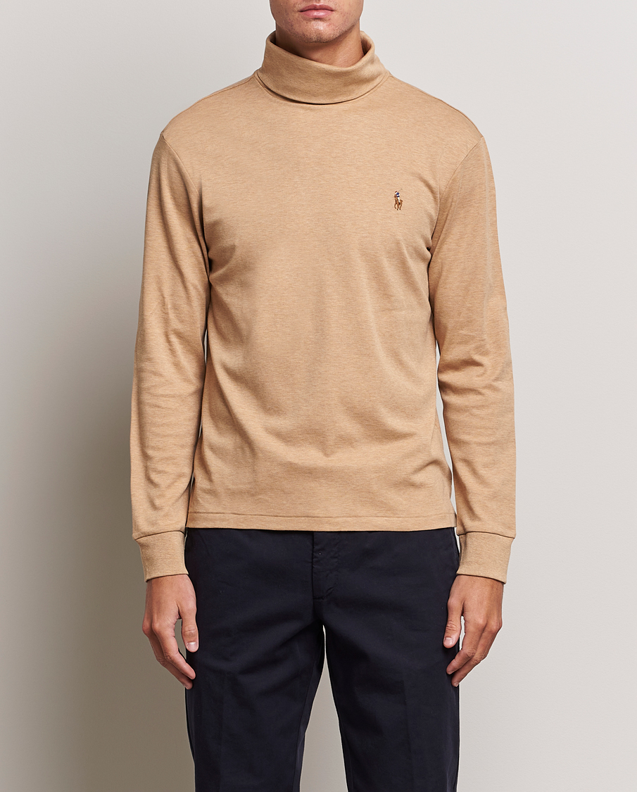 Herre | Trøjer | Polo Ralph Lauren | Luxury Pima Cotton Rollneck Camel Heather