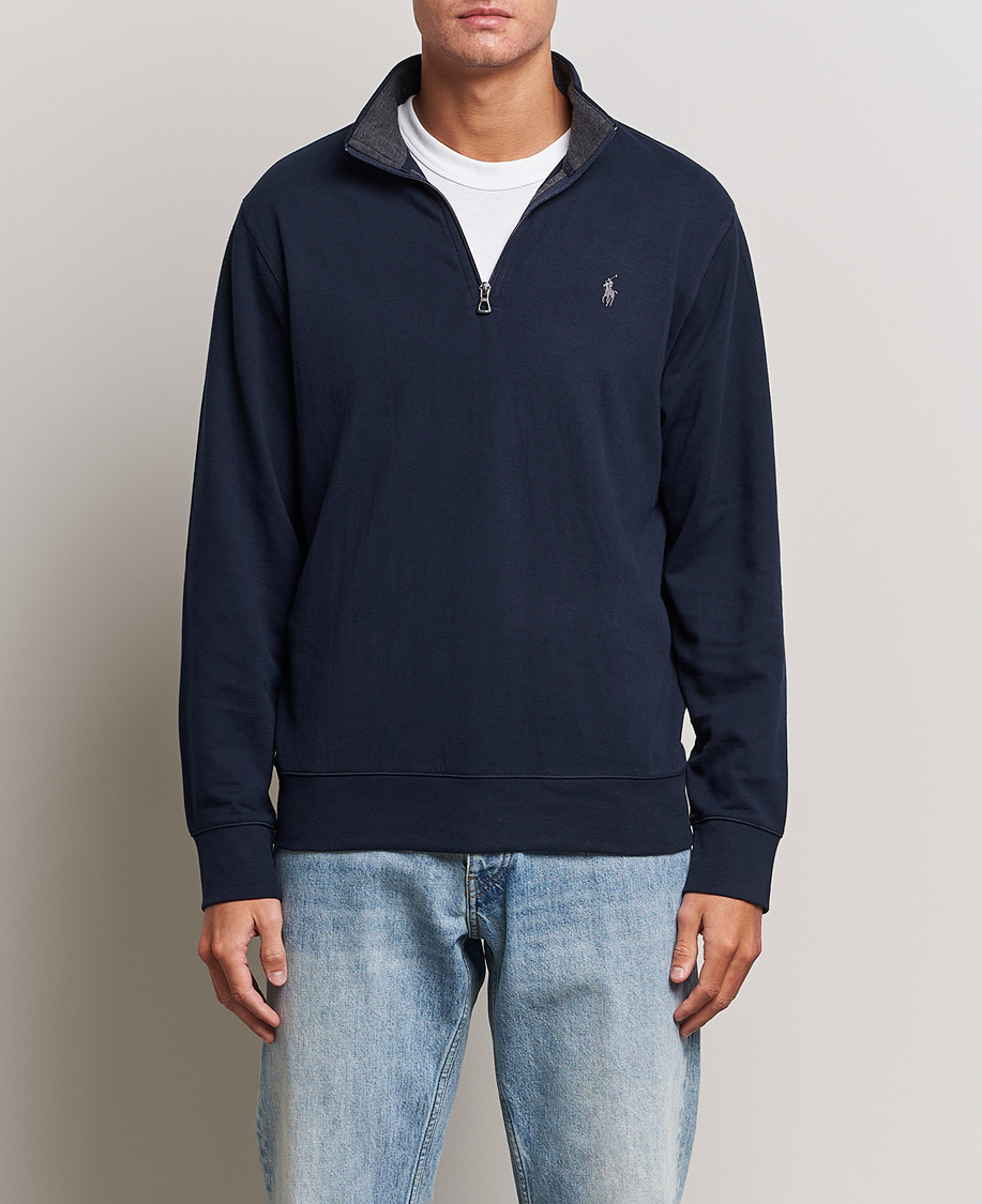 Herre | Trøjer | Polo Ralph Lauren | Double Knit Half-Zip Sweater Aviator Navy