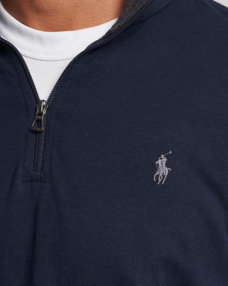 Herre | Trøjer | Polo Ralph Lauren | Double Knit Half-Zip Sweater Aviator Navy