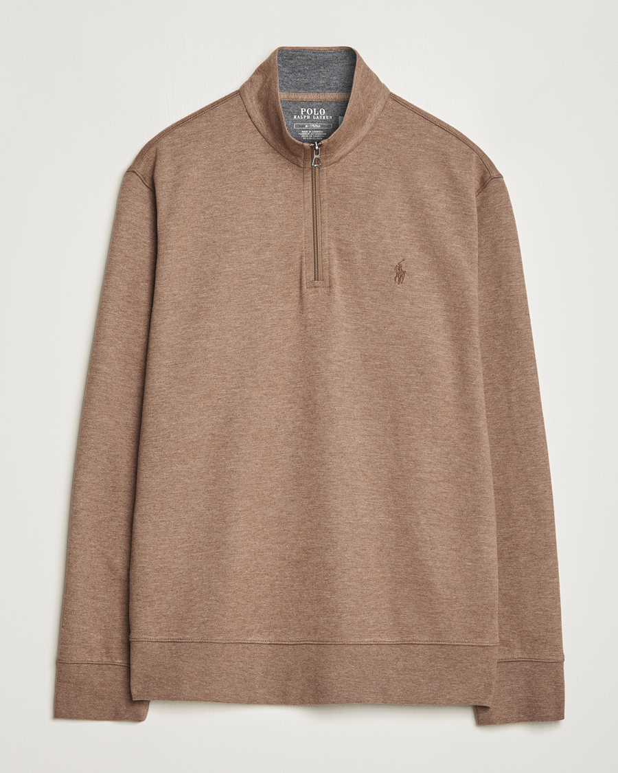 Herre | Trøjer | Polo Ralph Lauren | Tech Double Knit Half Zip Brown Heather