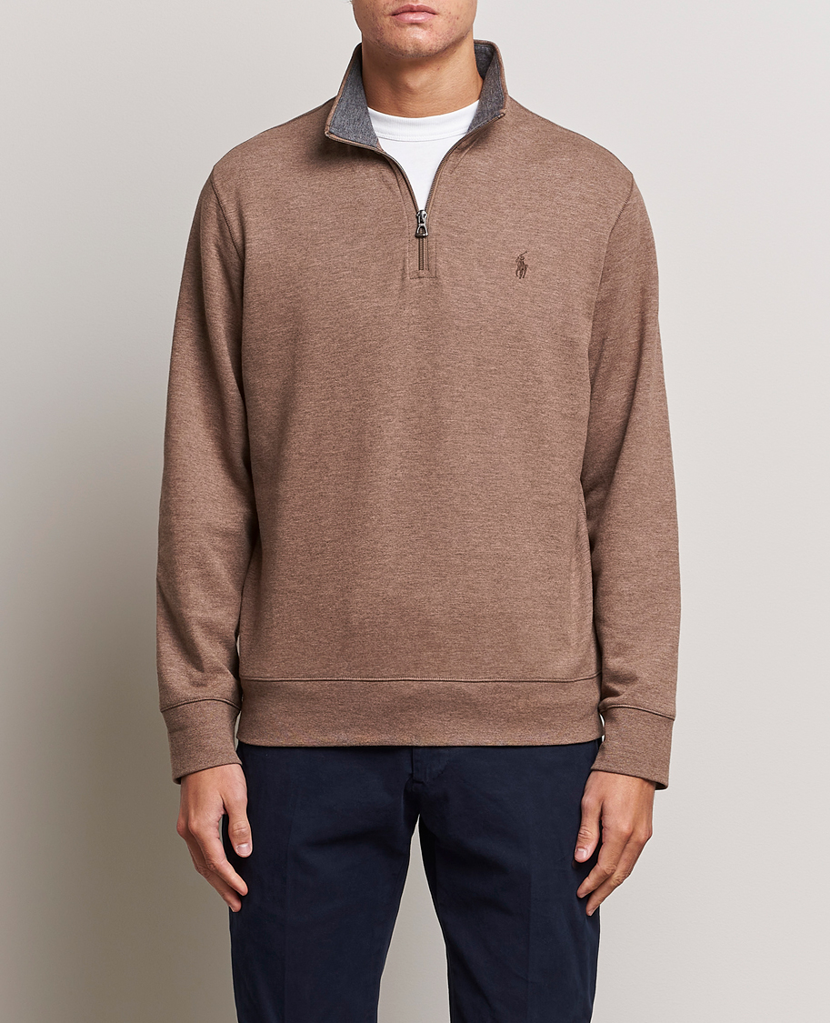 Herre | Trøjer | Polo Ralph Lauren | Tech Double Knit Half Zip Brown Heather