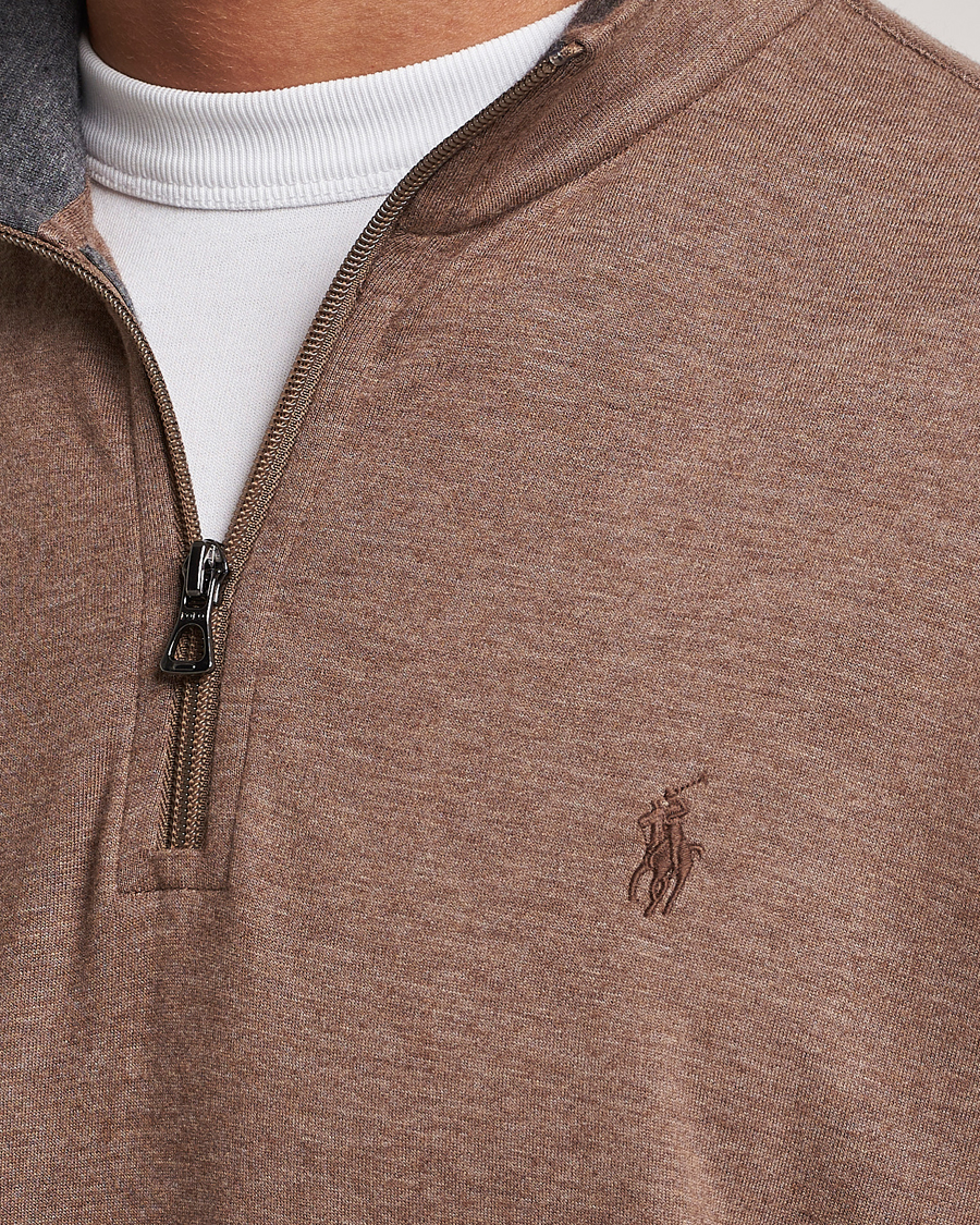Herre | Trøjer | Polo Ralph Lauren | Tech Double Knit Half Zip Brown Heather