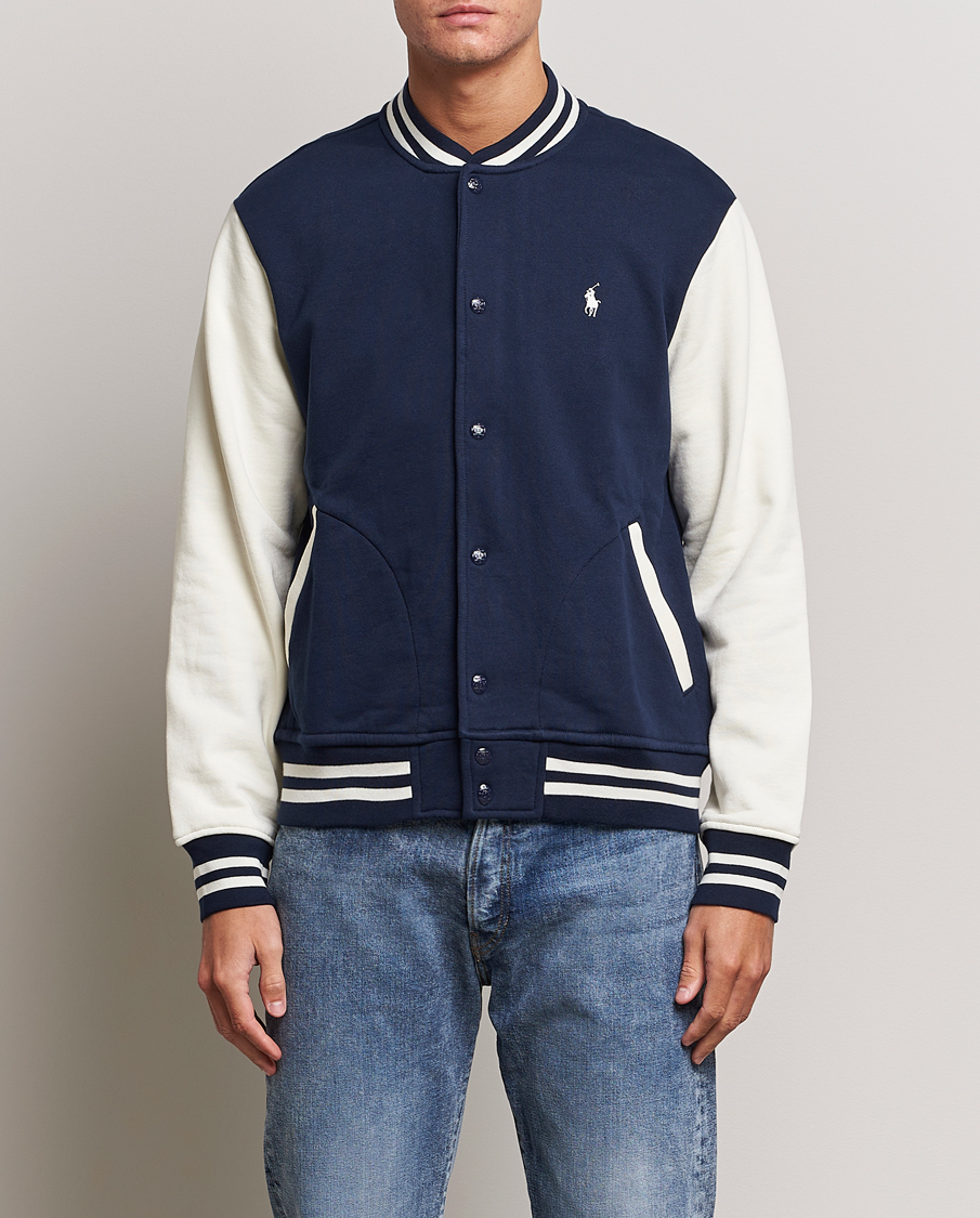 Herre | Jakker | Polo Ralph Lauren | Athletic Fleece Varsity Jacket Navy/Cream