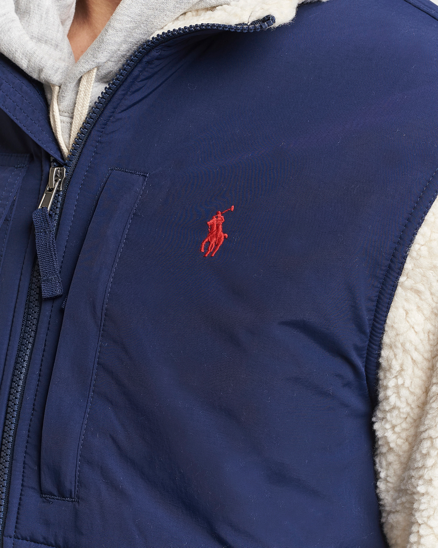 Herre | Trøjer | Polo Ralph Lauren | Bonded Sherpa Full Zip Sweater Cream/Newport Navy