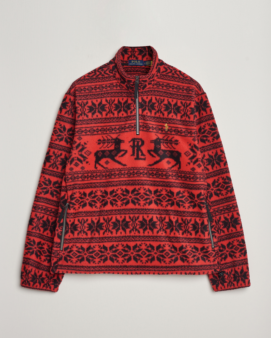 Herre | Trøjer | Polo Ralph Lauren | Fairisle Half Zip Sweater Martin Red