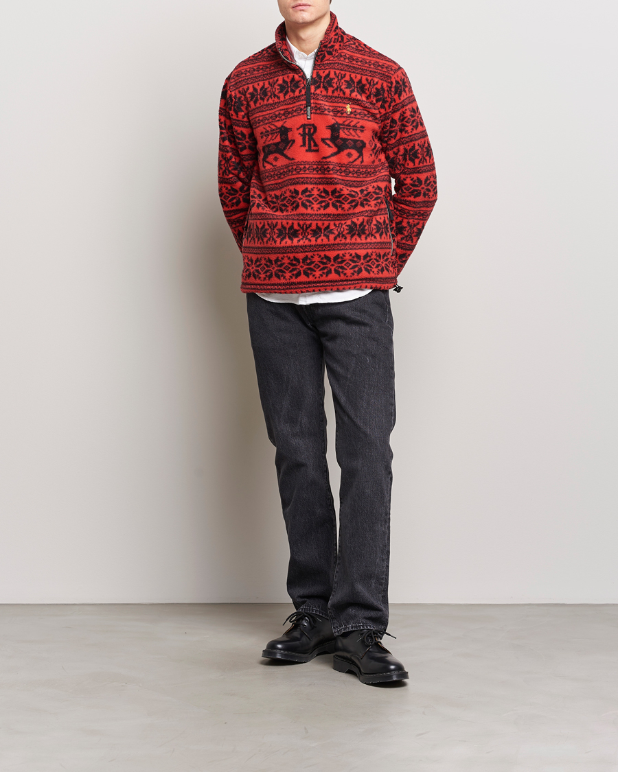 Herre | Trøjer | Polo Ralph Lauren | Fairisle Half Zip Sweater Martin Red