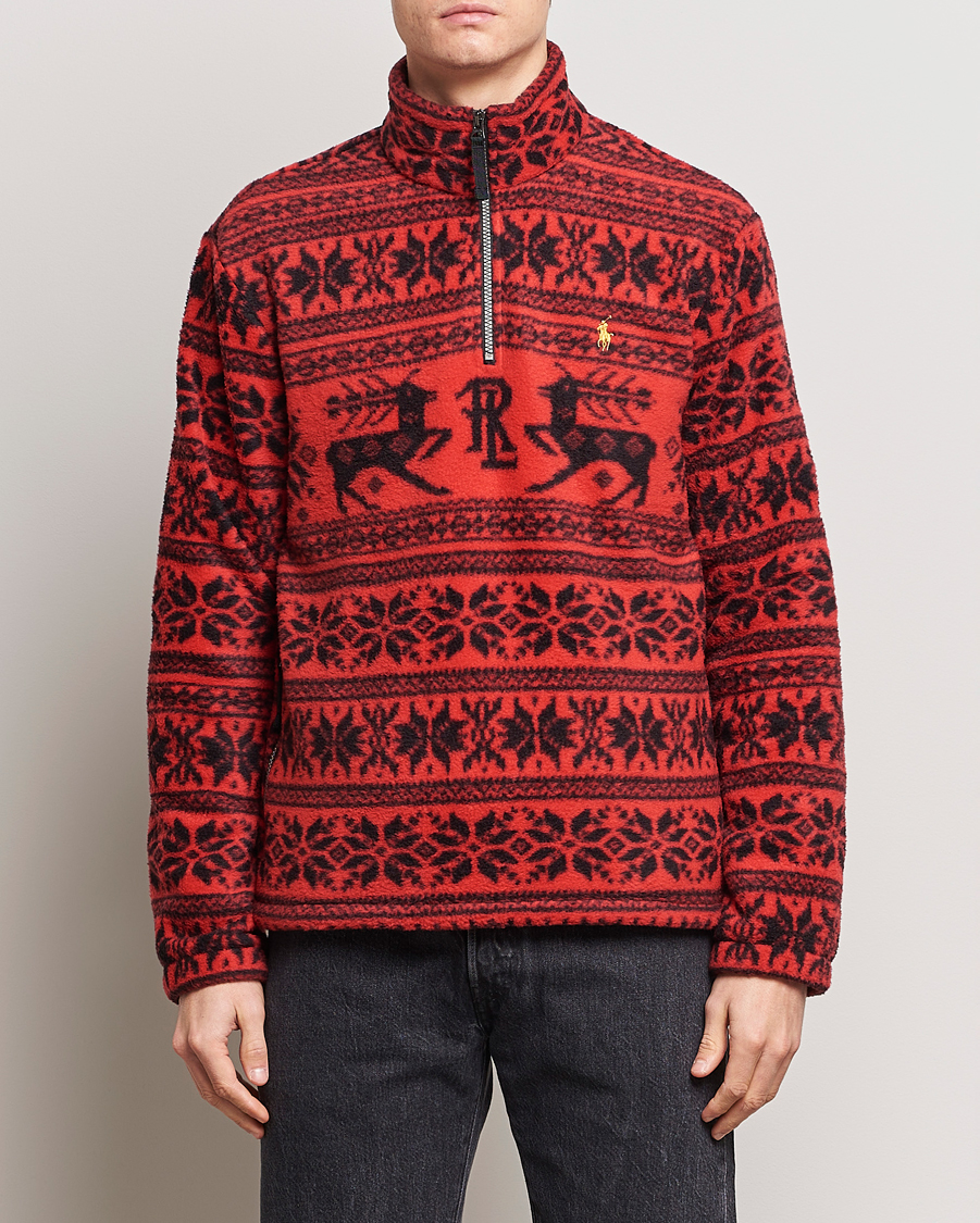 Herre | Trøjer | Polo Ralph Lauren | Fairisle Half Zip Sweater Martin Red