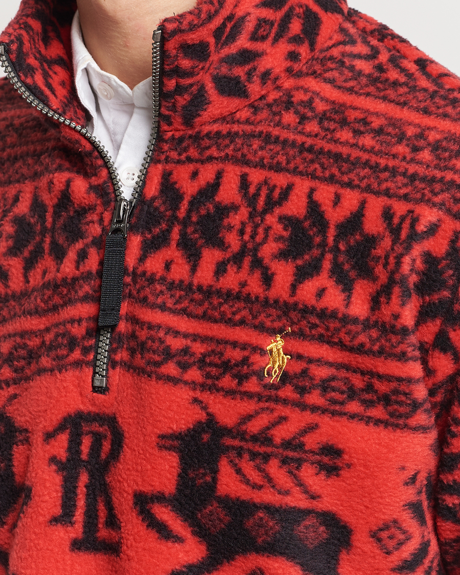 Herre | Trøjer | Polo Ralph Lauren | Fairisle Half Zip Sweater Martin Red