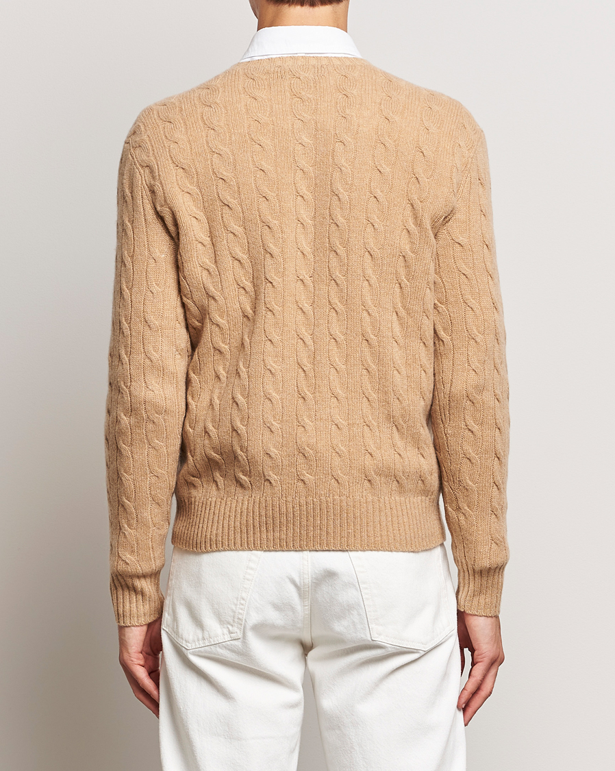 Herre | Trøjer | Polo Ralph Lauren | Wool/Cashmere Cable Crew Neck Camel Melange