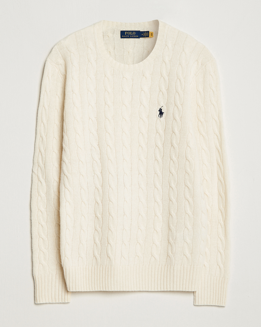 Herre | Trøjer | Polo Ralph Lauren | Wool/Cashmere Cable Crew Neck Andover Cream