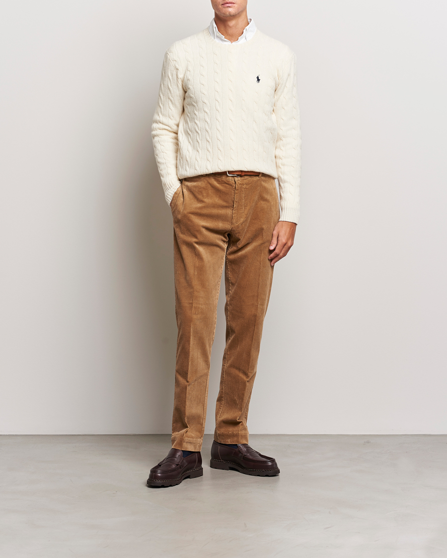 Herre | Trøjer | Polo Ralph Lauren | Wool/Cashmere Cable Crew Neck Andover Cream