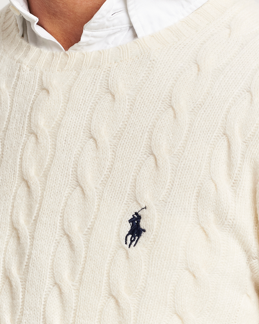 Herre | Trøjer | Polo Ralph Lauren | Wool/Cashmere Cable Crew Neck Andover Cream