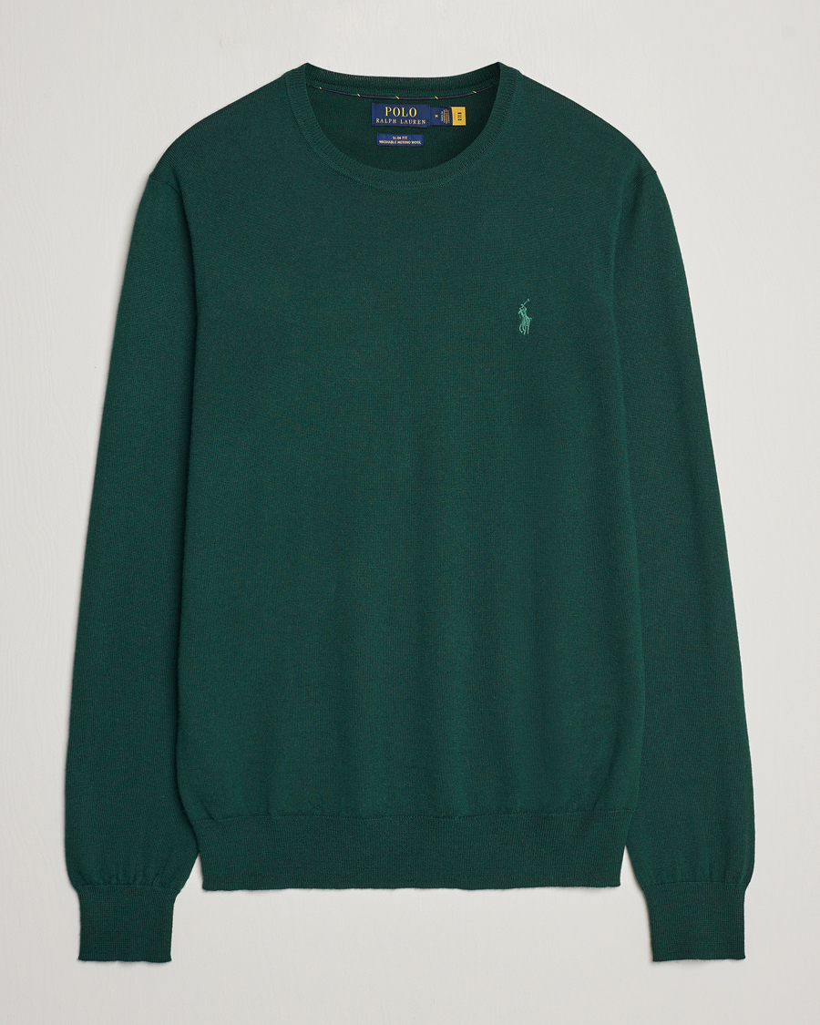 Herre | Trøjer | Polo Ralph Lauren | Merino Crew Neck Pullover Hunt Club Green