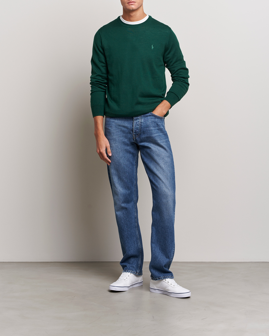 Herre | Trøjer | Polo Ralph Lauren | Merino Crew Neck Pullover Hunt Club Green