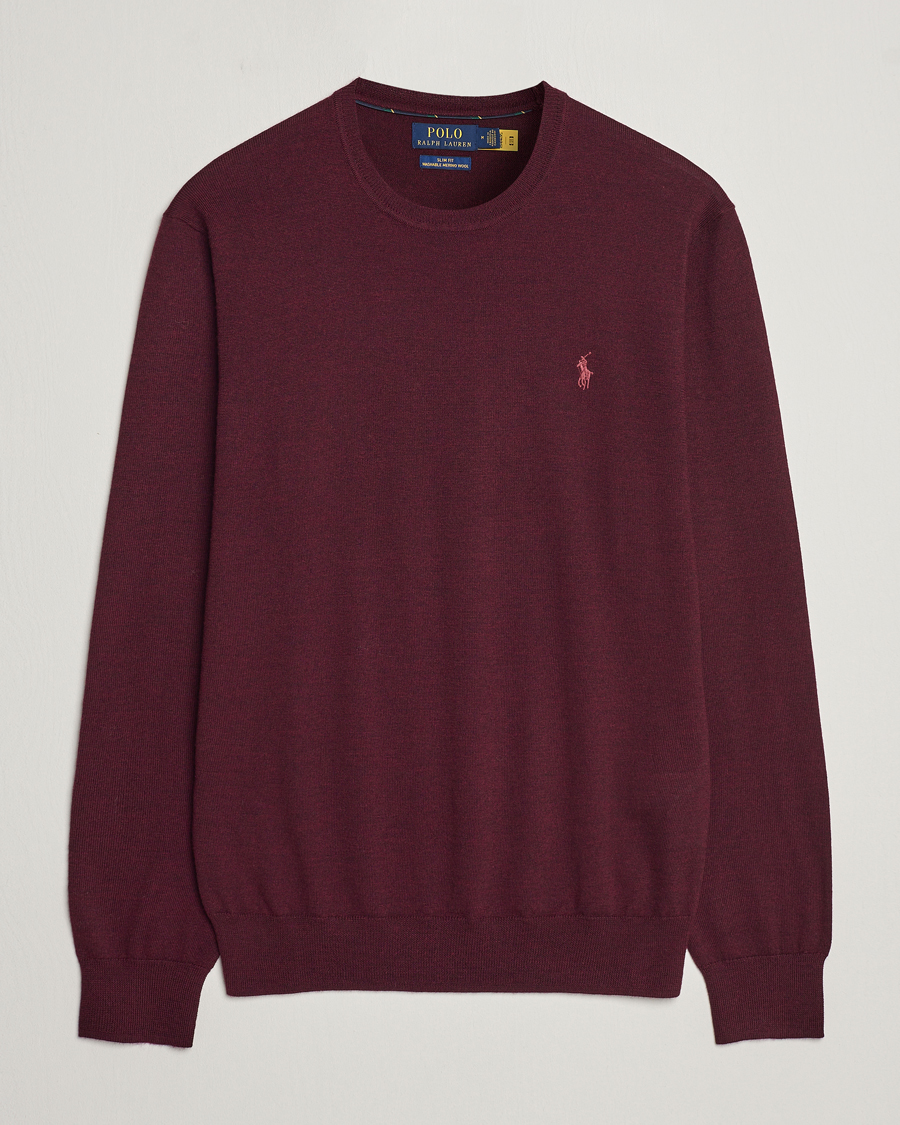 Herre | Trøjer | Polo Ralph Lauren | Merino Crew Neck Pullover Aged Wine Heather